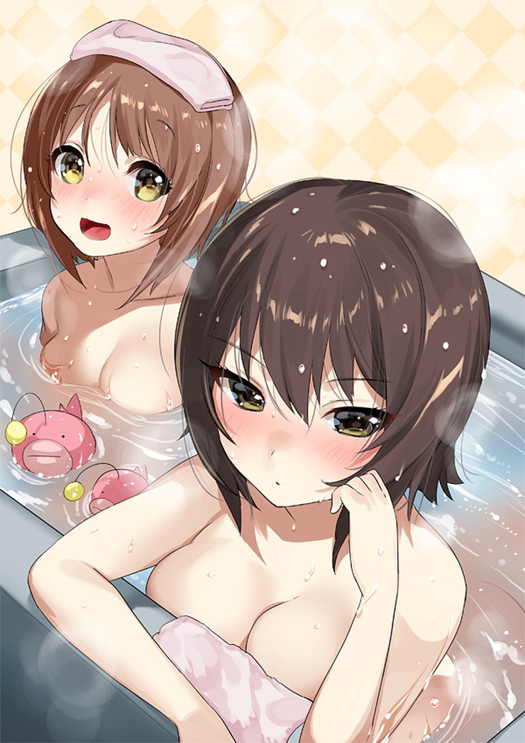 【二次】お風呂、温泉で湯けむりエッチしているエロ画像 Part１