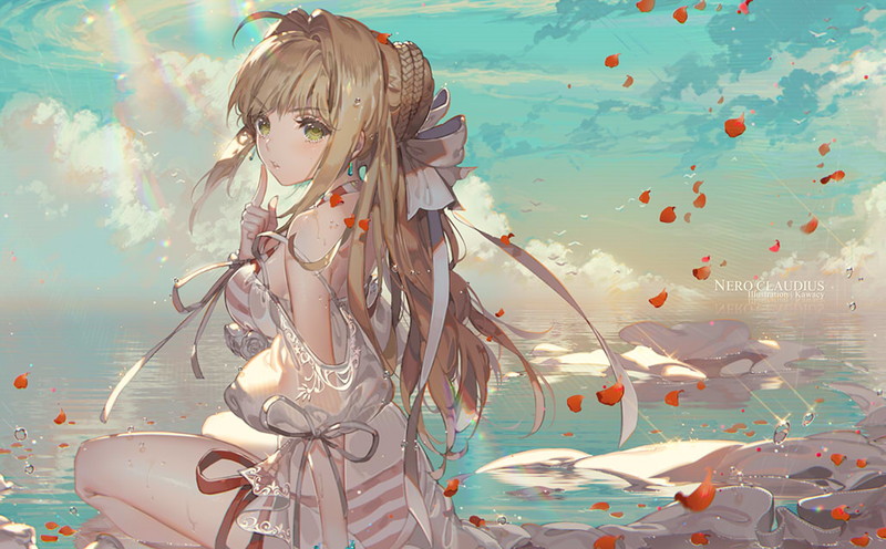 【二次】海、水辺にいる女の子のエロ画像 Part９