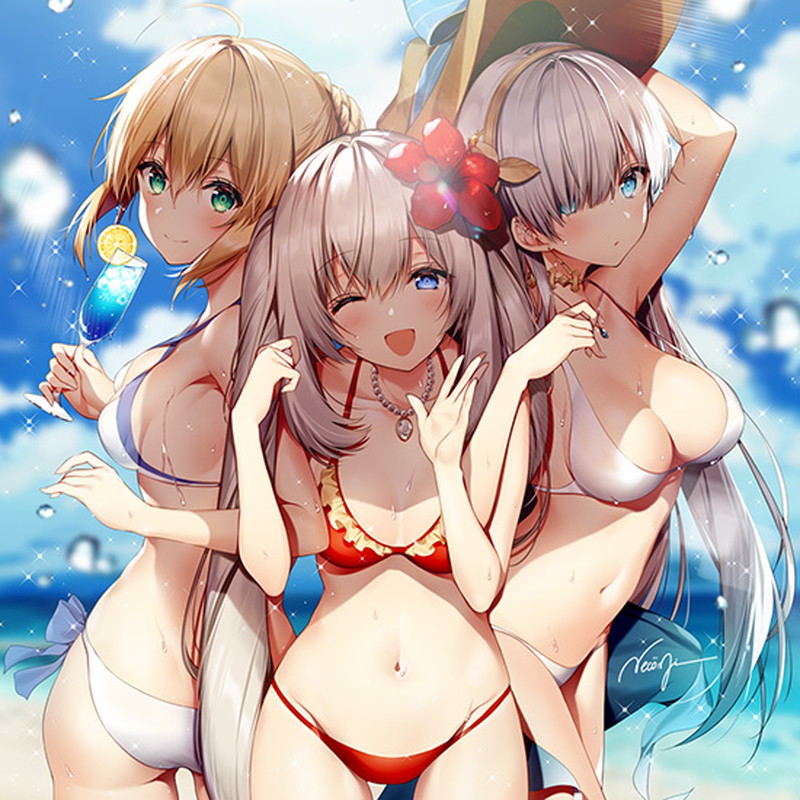 【二次】海、水辺にいる女の子のエロ画像 Part９