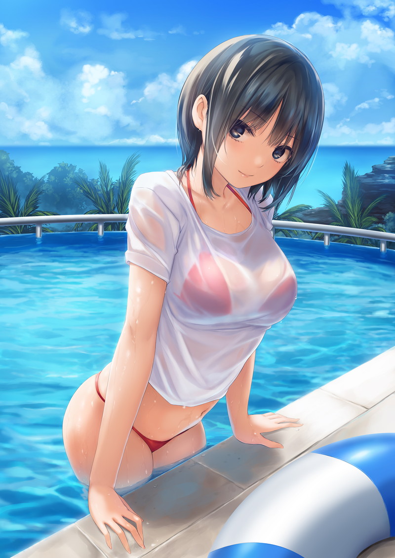 【二次】濡れ透けやスケスケな服を着た女の子のエロ画像 Part１２