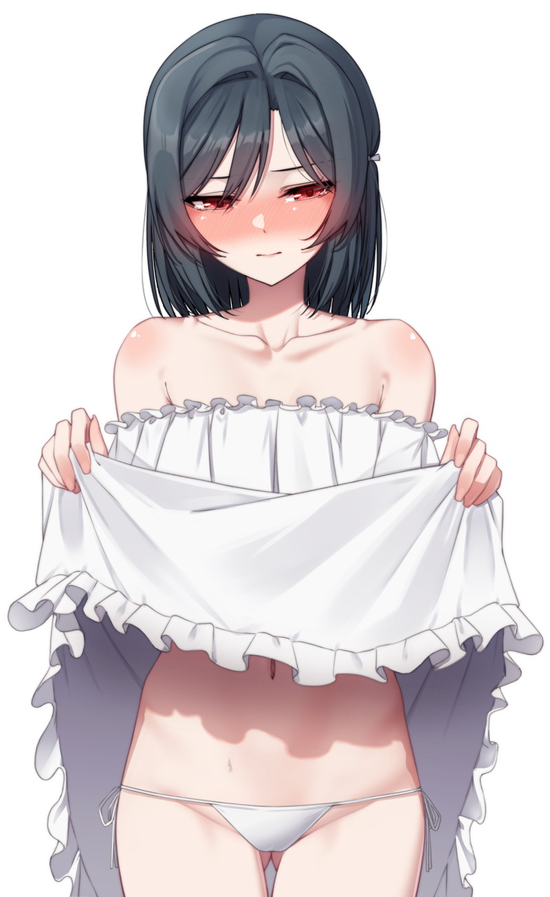 【二次】自分で服を捲って下着や身体を見せるたくし上げエロ画像 Part１８